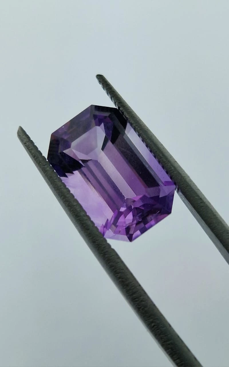 4ct Amethyst Emerald Cut Loose Gemstone from Nigeria — view 2